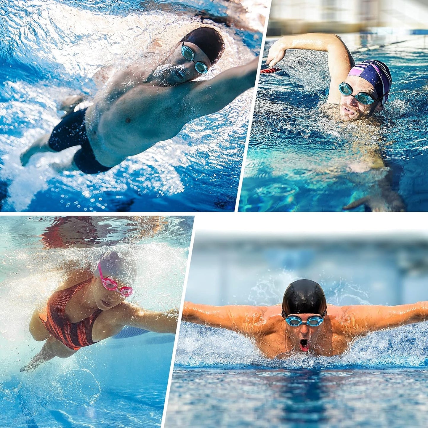 Portzon Swim Goggles - Anti-Fog, Leak-Proof Design for Adults | Clear Lens for Optimal Visibility