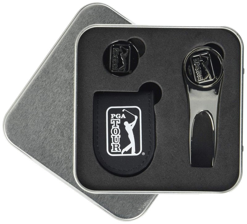 PGA TOUR Golf Pocket Clip Tin Gift Set, Caviar, One Size