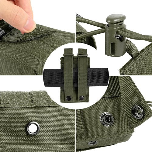 FRTKK Tactical Radio Holder - Universal Molle Radio Pouch for Two-Way Walkie Talkies | Army Green