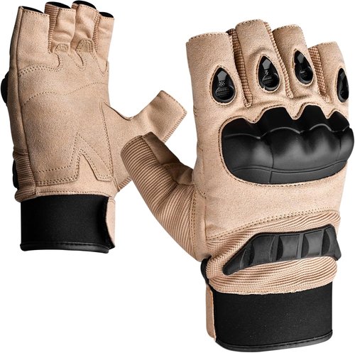 J.A.G. Fingerless Tactical Gloves - Hard Knuckle Protection for Cycling, Airsoft & Outdoor Work