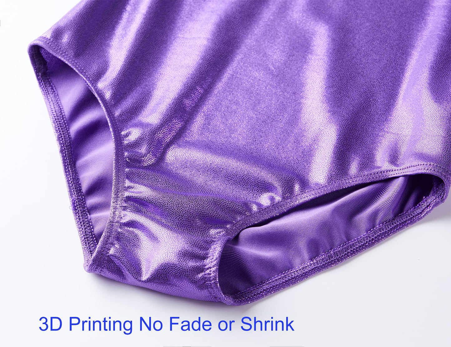 Domusgo Girls Gymnastics Leotards Size 6-7 Years Old Sparkle Purple One Piece Long Sleeve Tumbling Outfits