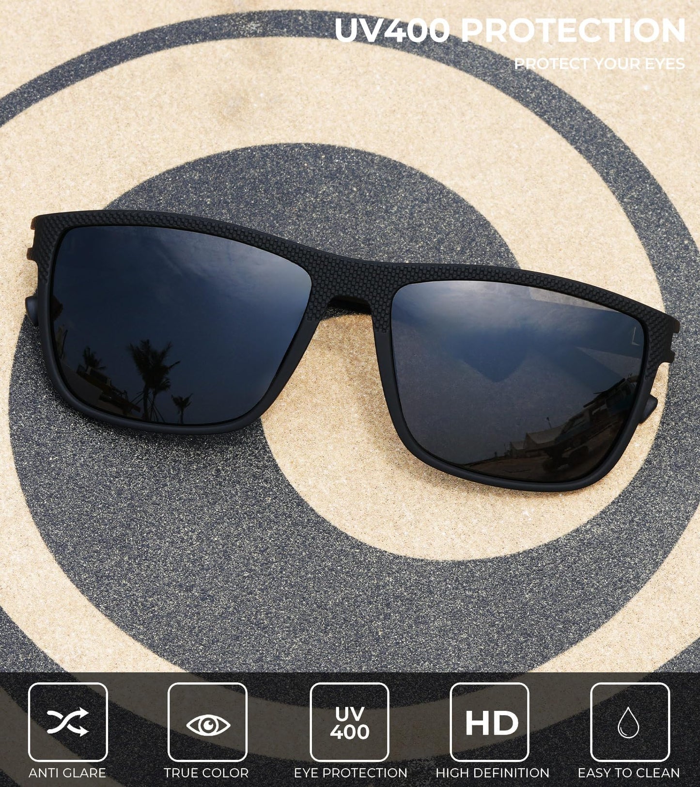 KALIYADI Mens-Sunglasses Polarized Sun-Glasses Men: Classic Sunglasses for Driving Fishing Golf With UV400 Protection