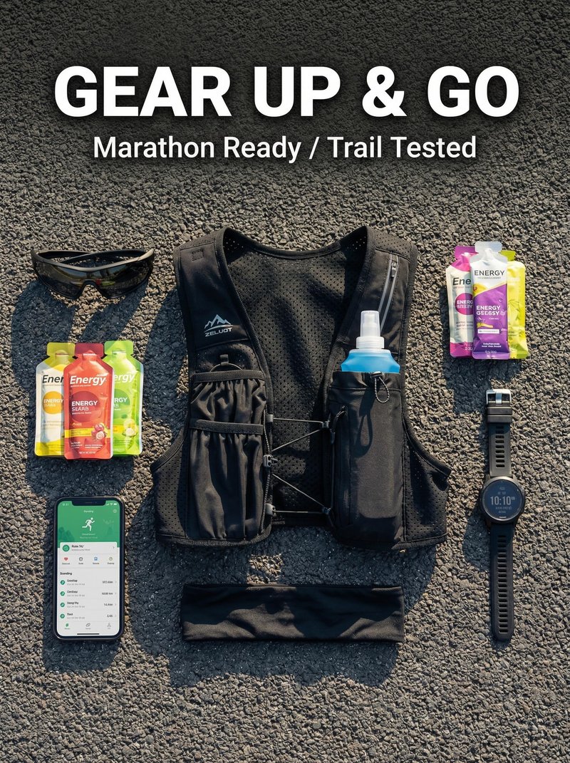 Zelvot Running Vest for Women Men, USA Original Patent, Adjustable Chest Straps Running Hydration Vest with 500ml Soft Flask, Lightweight Reflective Hydration Backpack for Marathon (Black, XS/S)