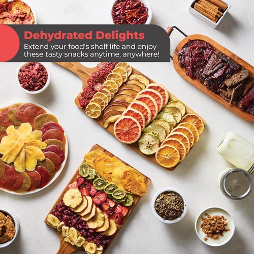 Magic Mill Food Dehydrator Machine - 5 Stackable Stainless Steel Trays, 48-Hour Timer & Adjustable Temperature Control Up to 167°F for Jerky, Fruits & Treats