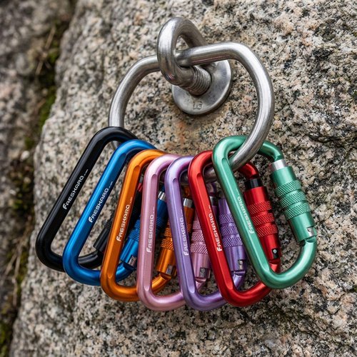 3 inch Locking Carabiner Clips-Twist Auto Lock Caribeener, Heavy Duty Keychain Key carabeaner Hooks, 7075 Aerial Aluminum Ultra Light, for Hammock, Hiking, Yoga Swing, Camping, Backpack, Black,3pack