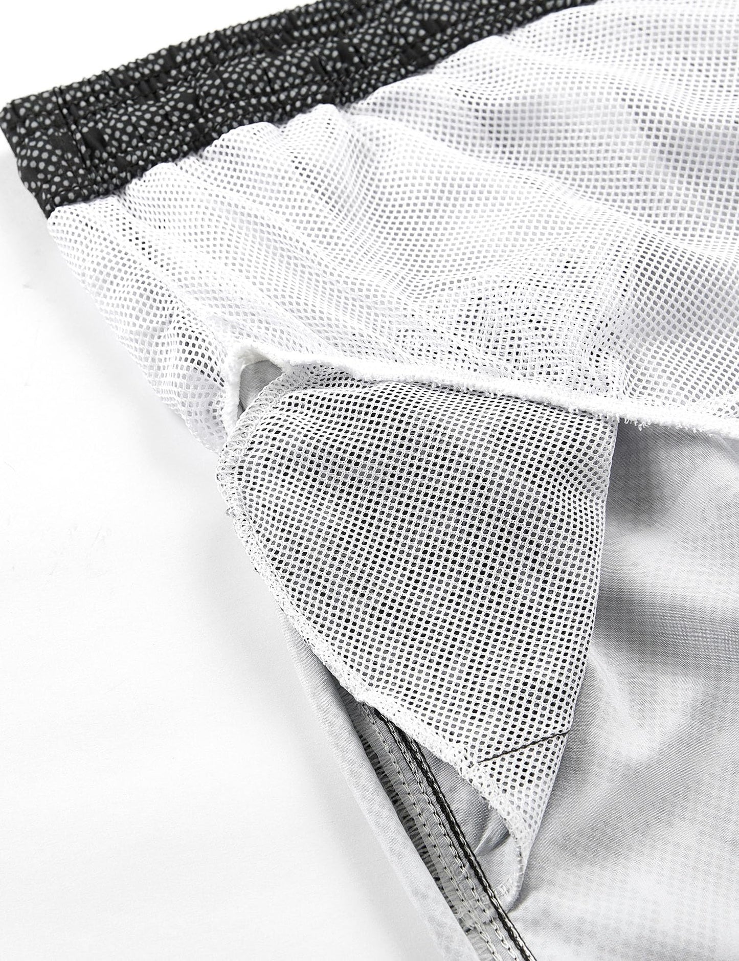 ELETOP Men's Swim Trunks Quick Dry Bathing Suit Swimming Board Shorts Mesh Lining Beach Swimwear Stripe Grey XXL