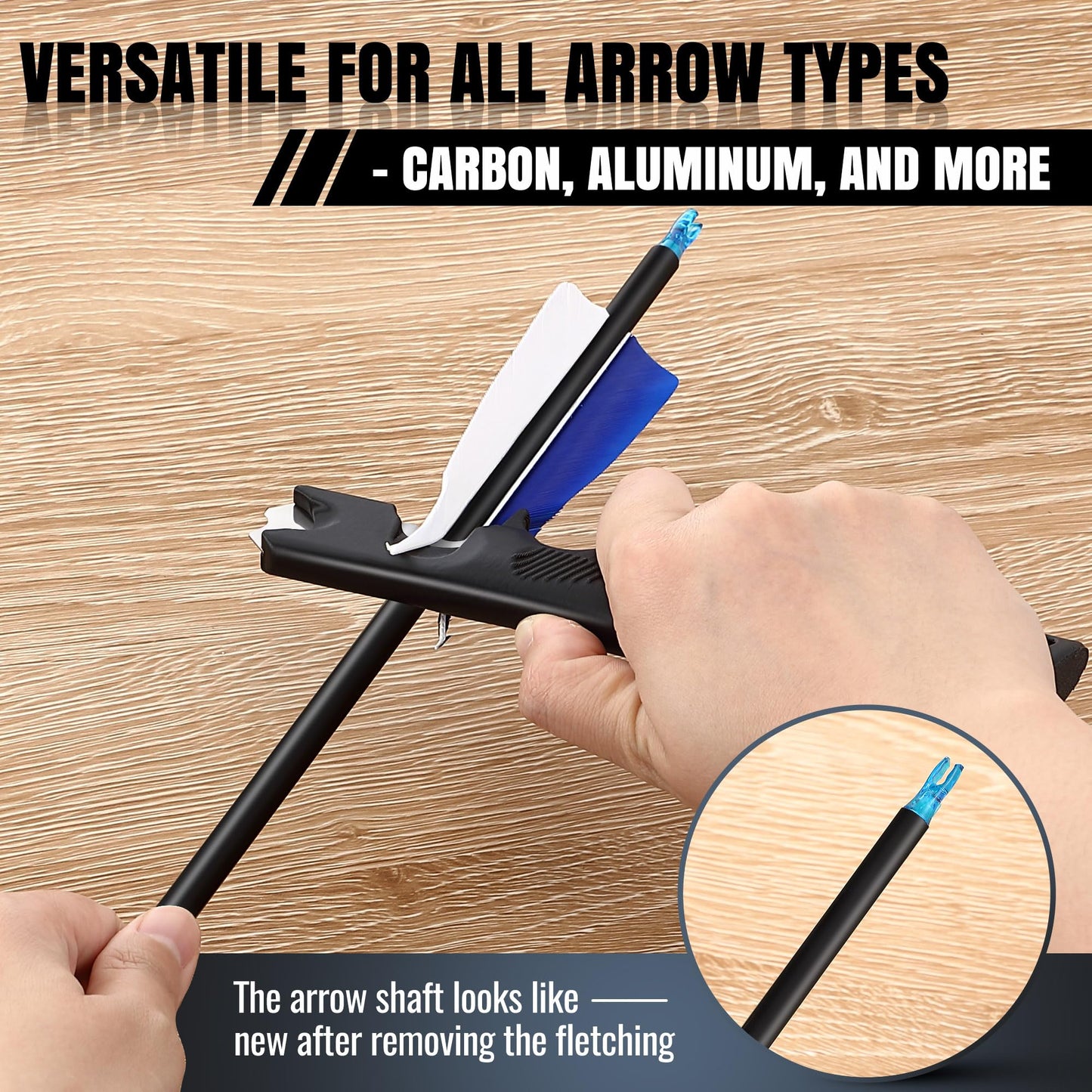 Enhon Arrow Fletching Removal Tool Dual Angle Cutter(Black)