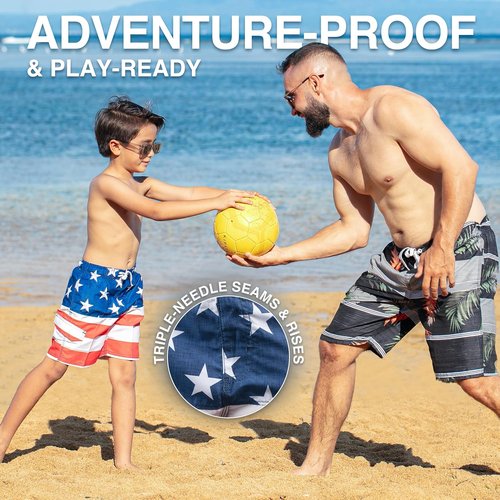 Kanu Surf Boys' Echo Quick-Dry Swim Trunks - UPF 50+ Sun Protection | Vibrant Colors Available
