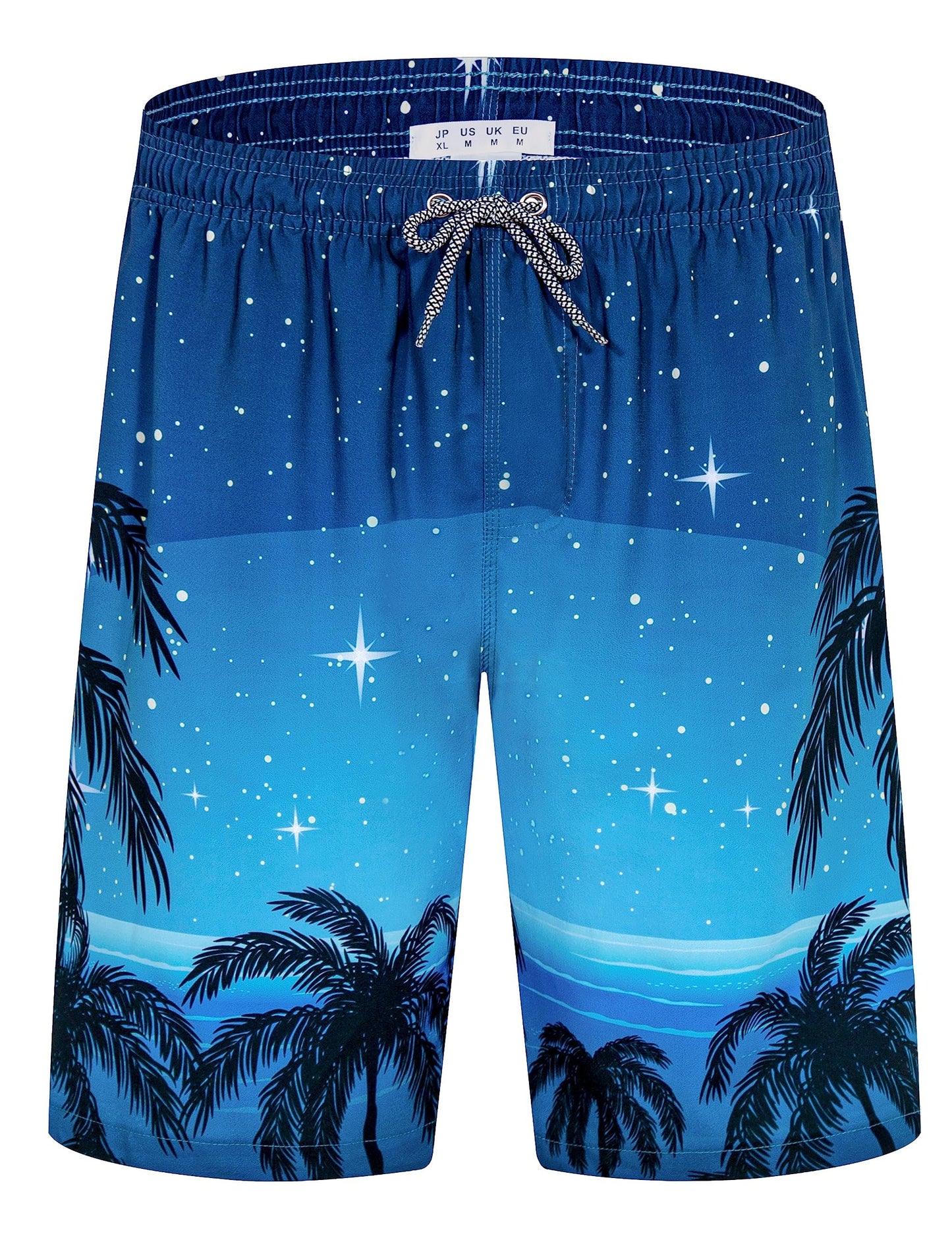 ELETOP Men's Swim Trunks Quick Dry Bathing Suit Swimming Board Shorts Mesh Lining Beach Swimwear Starry Sky Blue S