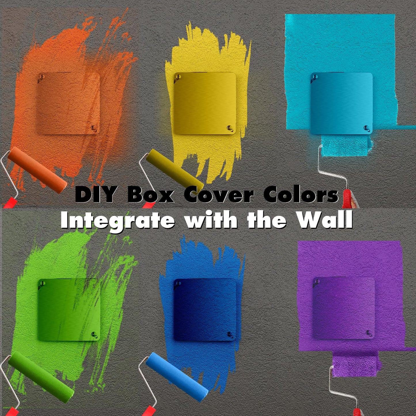 AIYOTAR Metal Electrical Box Cover Plates, 4 PCS Junction Box Covers, 4 Inch Square Flat Blank Electric Box Cover, Solid Cold Rolled Steel Outlet Box Cover for 4x4'' Square/Octagonal Box