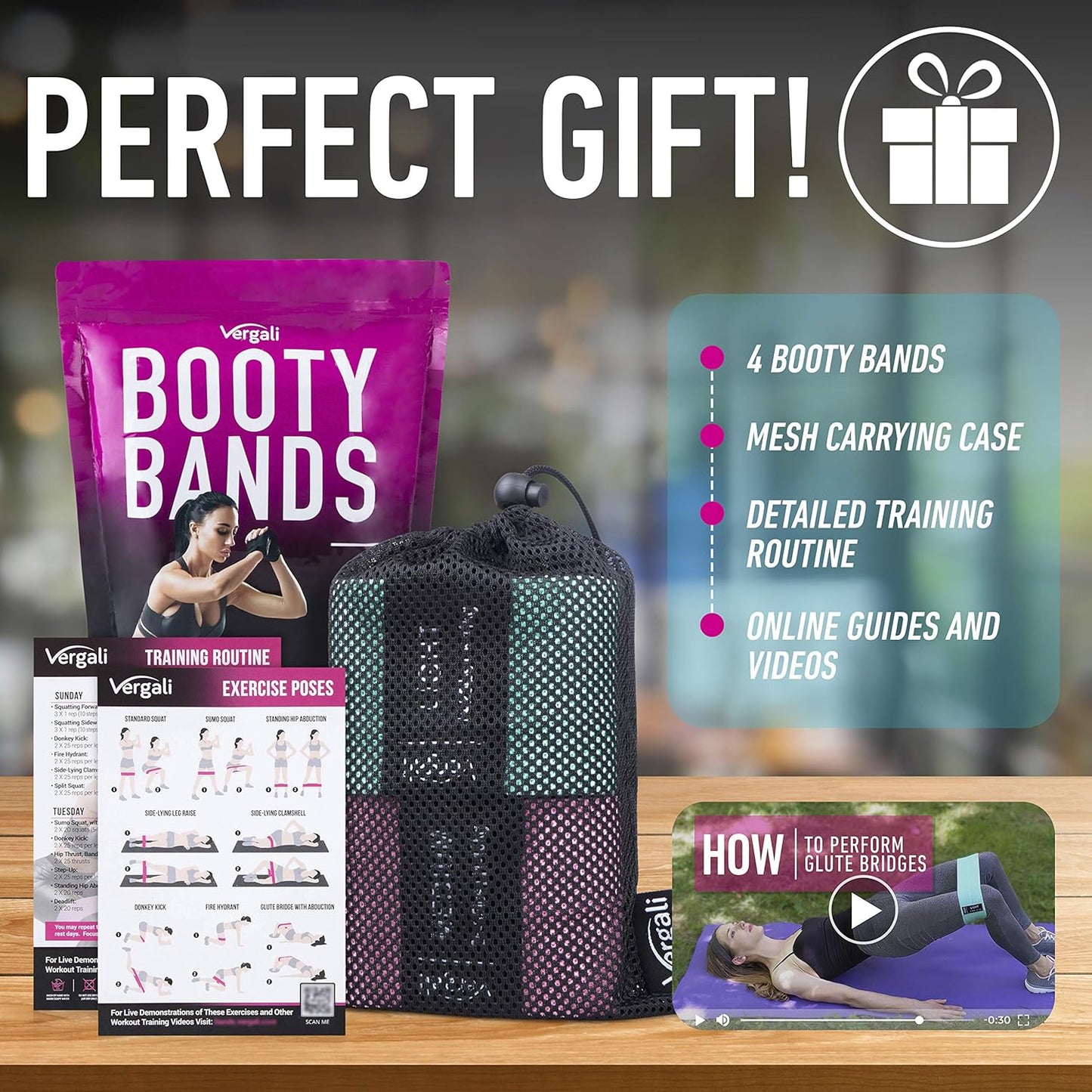 Skiennix Resistance Bands - 4 Fabric Booty Bands Set for Effective Leg, Hip & Glute Workouts