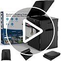 PAHTTO Black XL Portable Camping Toilet Foldable with Phone Shelf & Paper Holder