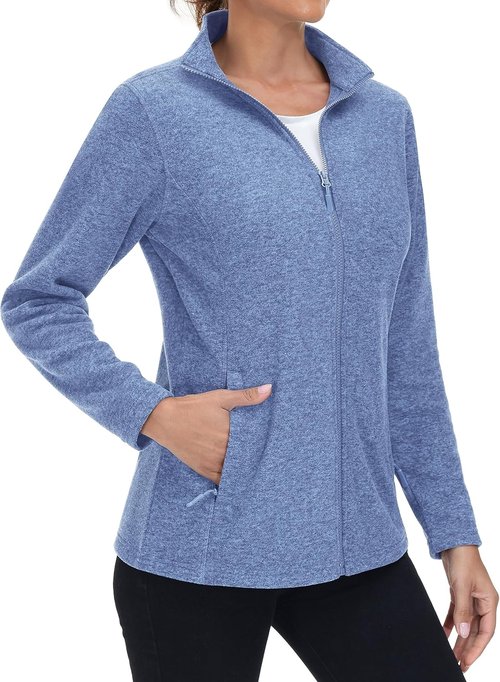 MAGCOMSEN Fleece Jacket for Women - Lightweight, Soft, Warm Winter Jacket with Pockets | Ideal for Outdoor Hiking