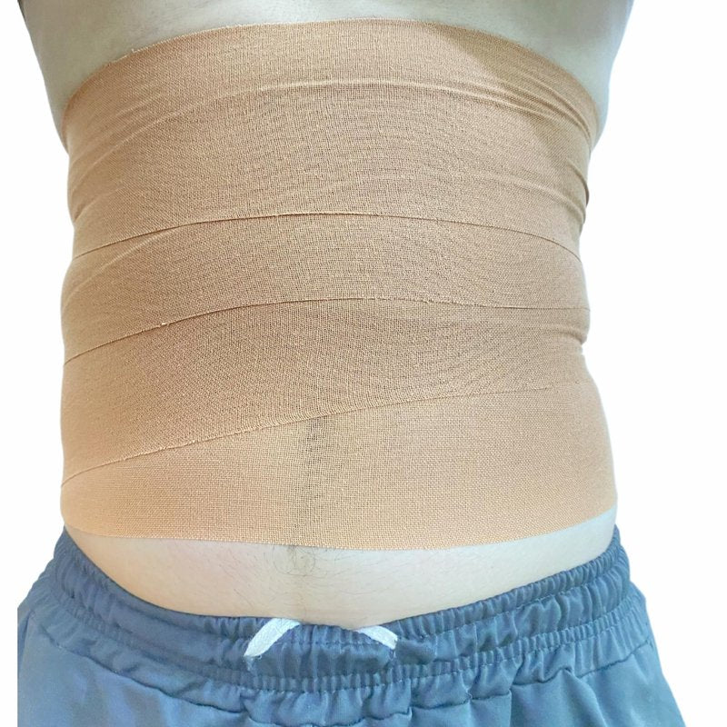 Body Stomach Compression Tape- Extra Wide Kaotic Belly Tape for Body Shaping& Workout& Sweater Enhancer& Skin Protection (Skin Color/10CM*5M) (1 Roll)