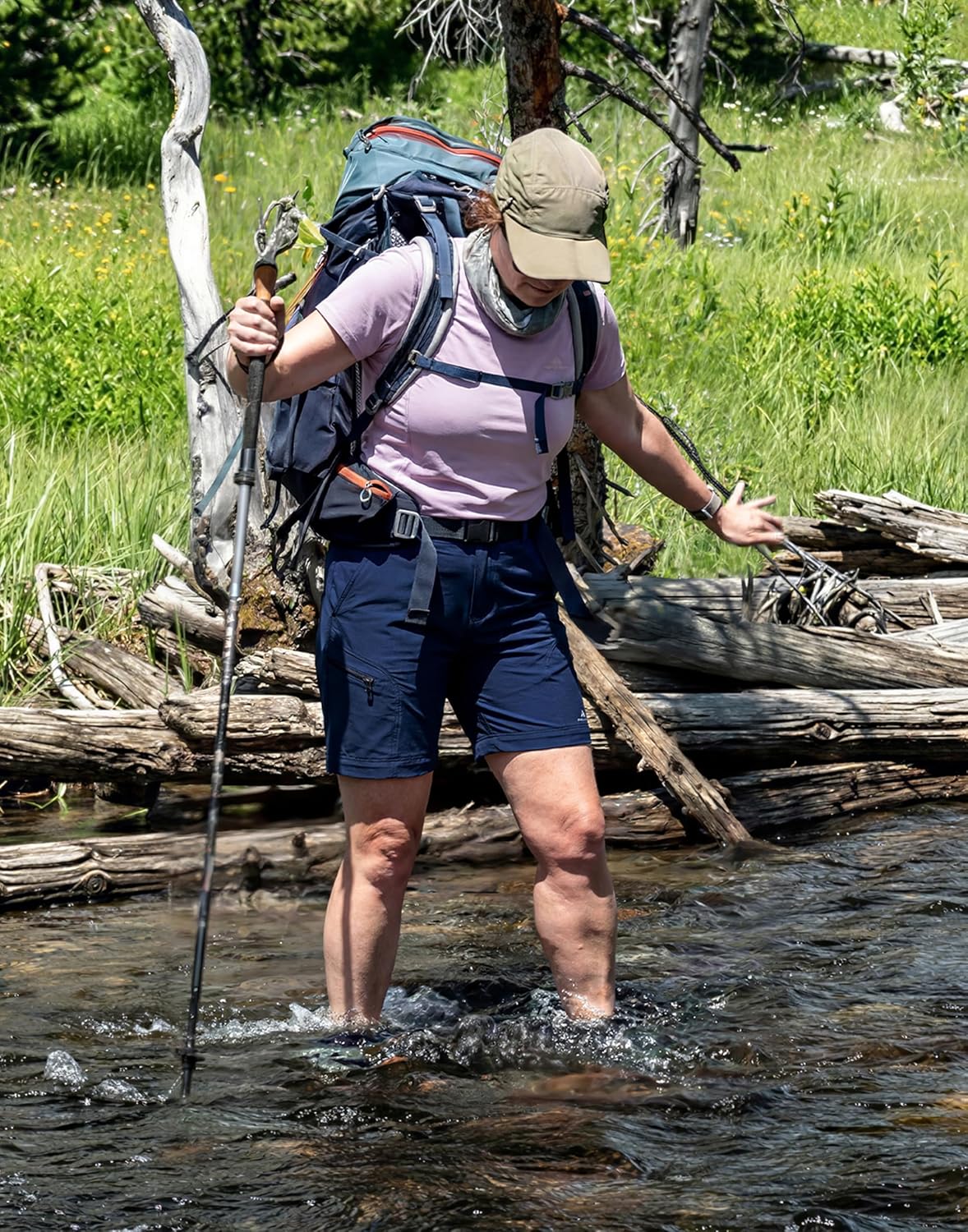 Pioneer Camp Women's Hiking Pants - Convertible Quick-Dry Stretch Zip-Off Design | Outdoor Cargo Style