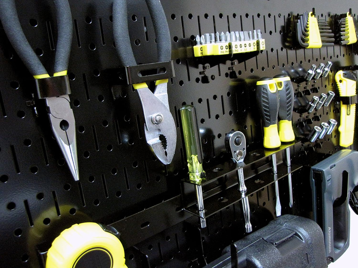 Galvanized Steel Pegboard Rack - 2 Pack 32” x 16” Metallic Tool Storage Panels