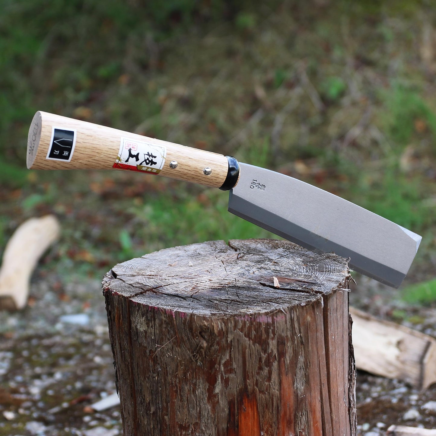 KAKURI Japanese NATA Hatchet Tool with Sheath 7" [Double Bevel] Made in Japan, All Purpose Garden Axe Tool with Wood Handle for Splitting, Cutting, Chopping, Carving, Shaving