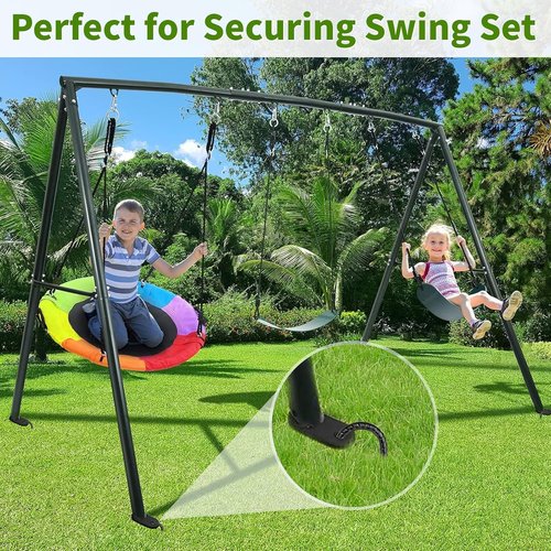 Heavy Duty 12-Inch Trampoline Wind Stakes by [Brand Name] - 8-Pack Galvanized Steel Tie Down Anchors