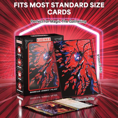 KABINKA MTG Card Sleeves - Spider 100 Pack | Standard Size Clear Front & Matte Back for Magic The Gathering