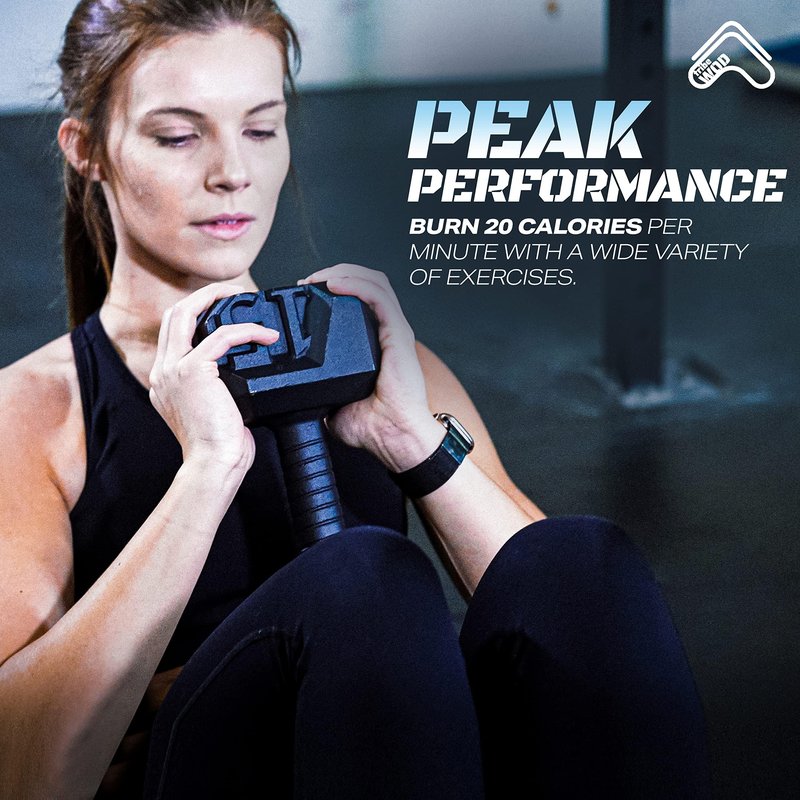 Tribe WOD Workout Hammer Kettlebell 15-70lb Adjustable - Cast Iron Strength Training Kettlebells for Muscle Building, Cardio Fitness, Hammer Strength Gym Equipment for Men and Women - Powder-Coated