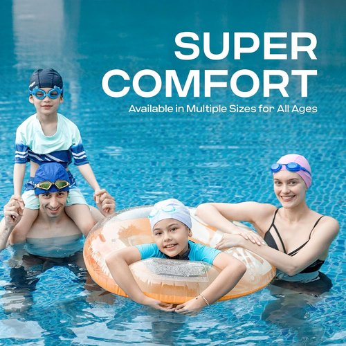 COOLMATE Swim Cap for Women, Men & Kids - Lightweight Silicone, Water-Resistant, Non-Slip Fit | Ideal for Pool & Lap Swimming