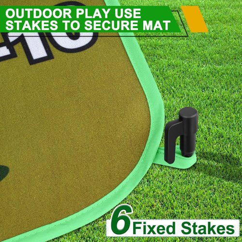 52HZ 6x5Ft Golf Chipping Game Mat, Battle Royale Golf Game Set with Golf Hitting Mat, 20 Grip Golf Balls, Golf Games for Adults Family Outdoor Indoor