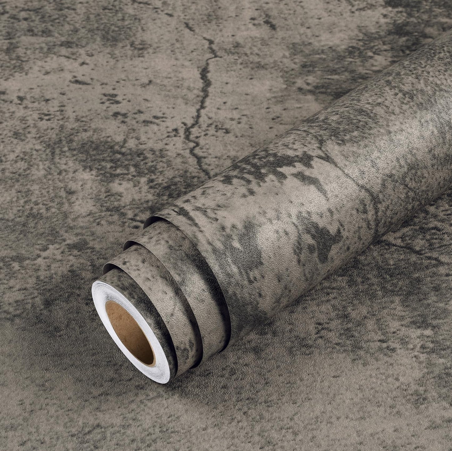 Livelynine Moody Concrete Wallpaper Peel and Stick Industrial Modern Brown Black Limewash Wallpaper Waterproof Dark Aged Cement Wall Mural Removable Cracked Concrete Contact Paper Vinyl 15.8x78.8