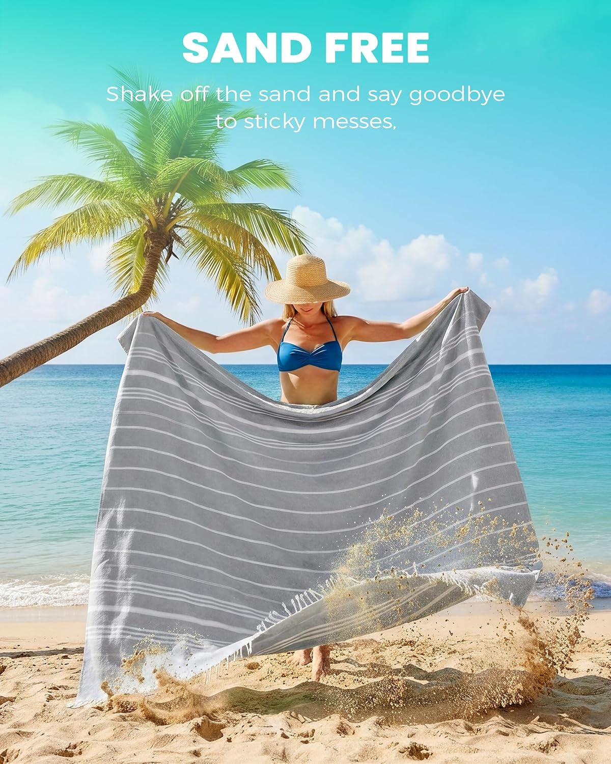 Skiennix Boho Throw Blanket - Extra Large Jumbo Turkish Beach Towel | Perfect for Outdoor Picnics & Travel Essentials