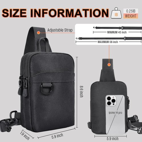 HILOMON RFID Blocking Small Sling Bag - Versatile Mini Crossbody for Travel & Hiking | Unisex Design