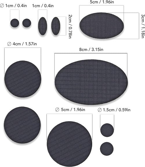 aZengear Repair Patches for Down Jackets - Waterproof, Self-Adhesive Nylon Fabric (11 Pieces, Dark Grey)