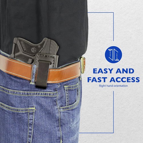 DeSantis Insider Gun Holster - Conceal Carry IWB Holster for Men & Women, Fits the Ruger LCP II, Ruger LCP Custom, Ruger LCP Max, Taurus Spectrum .380 - Right Hand Draw, Black