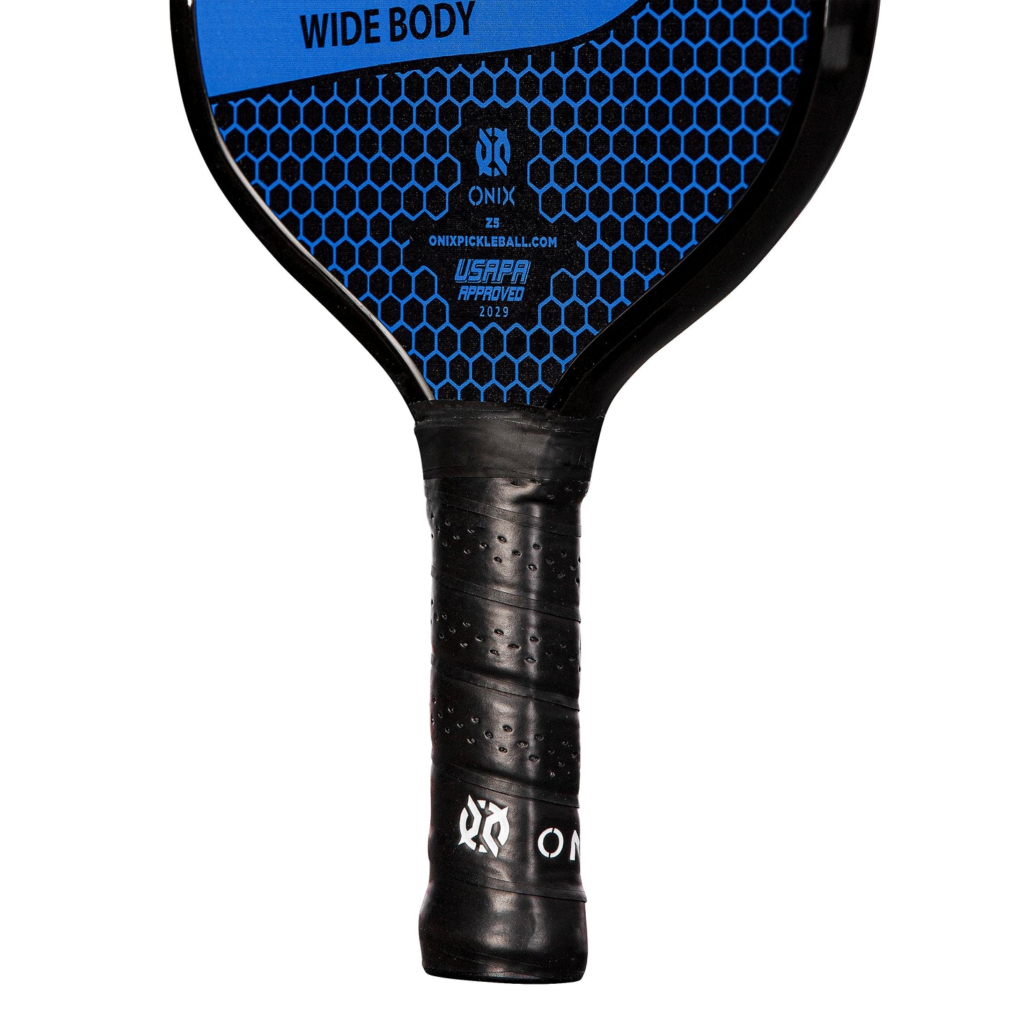 ONIX Graphite Z5 Pickleball Paddle (Graphite Carbon Fiber Face with Rough Texture Surface, Cushion Comfort Grip and Nomex Honeycomb Core for Touch, Control, and Power),Blue