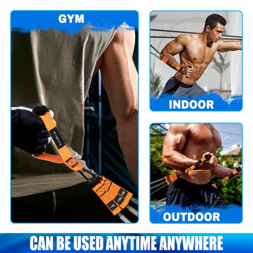 Resistance Bands Set, 360lbs Heavy Exercise Bands with Handles, Door Anchor, Ankle Straps - Fitness Bands for Working Out Men, Workout Bands Set for Muscle Training, Strength, Slim, Yoga