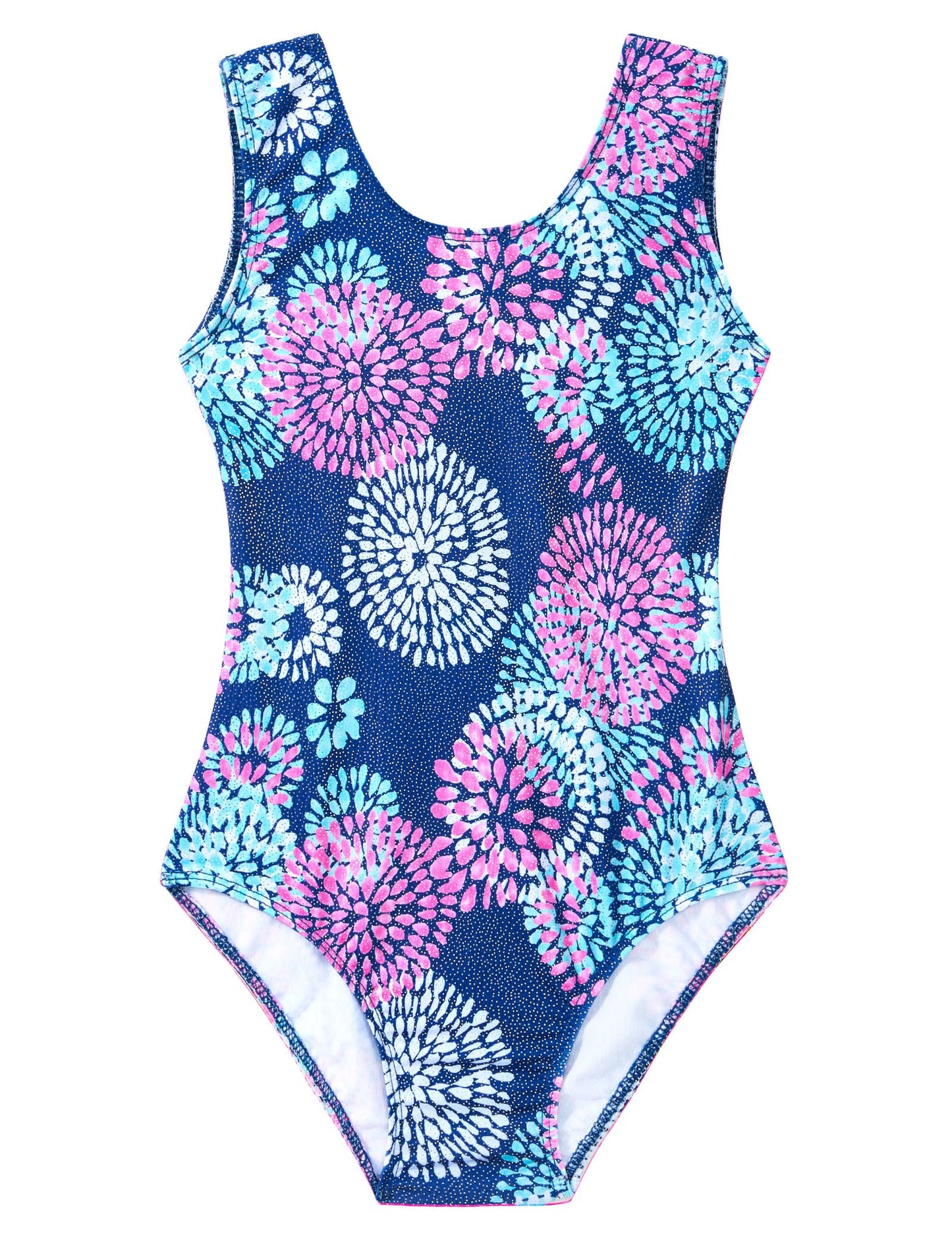 Domusgo Gymnastics Leotards for Girls 4t 5t Blue Pink Sparkly One Piece Tumbling Outfits