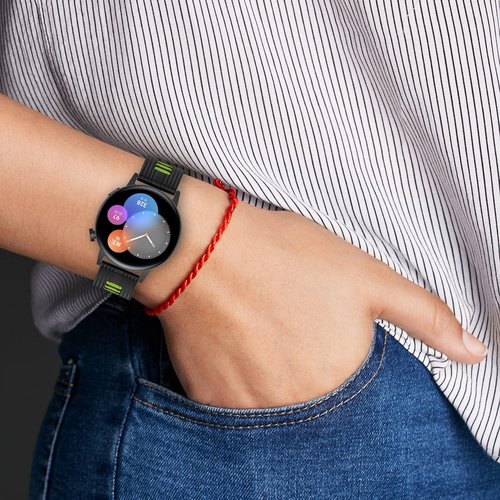 FitTurn 6-Pack Bands Compatible with Cubitt CT4/CT2 Pro Replacement 22mm Soft Silicone Two-colors Sport Strap Wristband Quick Release Watch band for Cubitt CT4/CT2 Pro Smartwatch (SixColors-A)