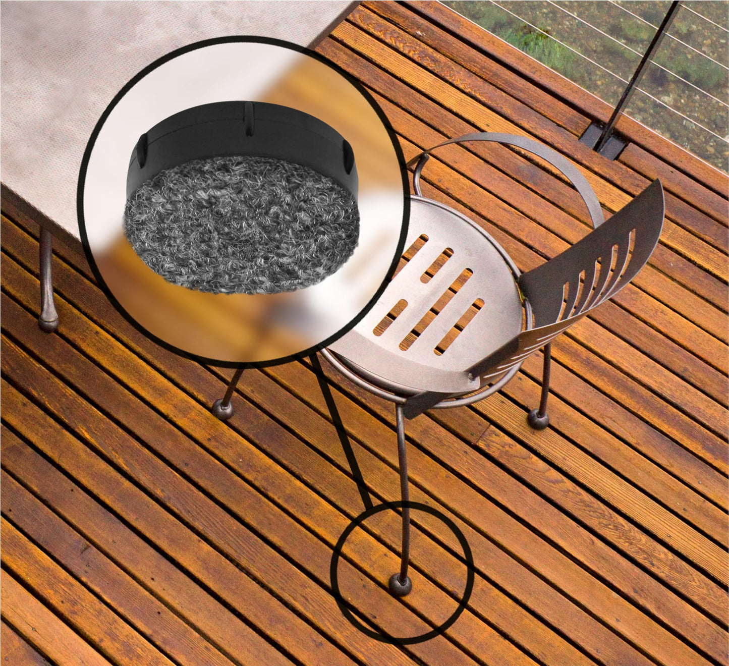 Don't Scratch Your Deck Gorilla Outdoor 1-1/2 Inch Patio Furniture Feet Caps (8 Pack) Floor Protecting Replacement Feet Glides for Metal Outdoor Furniture & Indoor, Weatherproof Berber Sliders