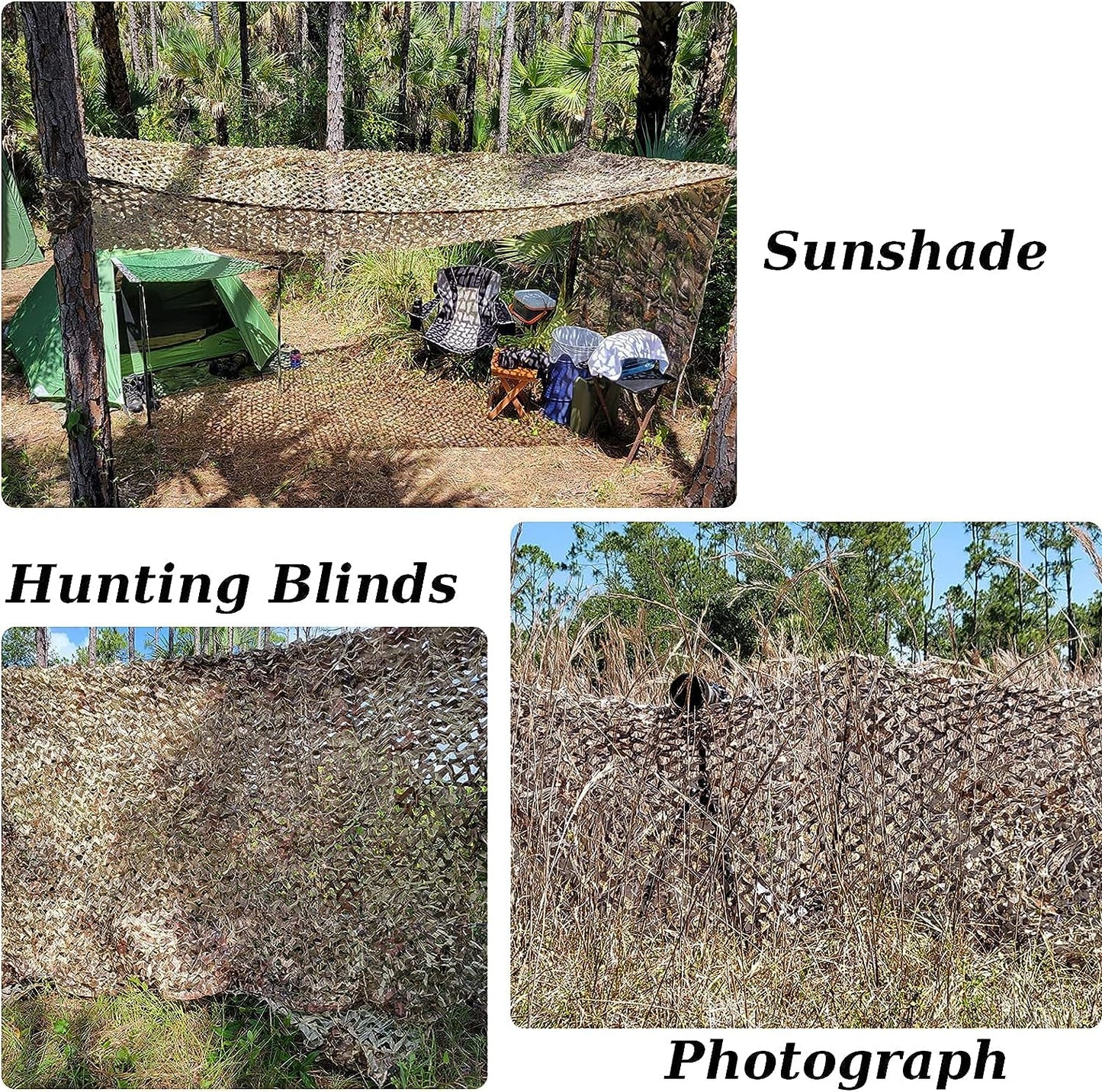 Yeacool Mesh Camo Netting Camouflage Netting Military Surplus Hunting Blind Net for Military Theme Party Decorations Backdrop Sunshade Car Cover Camping Shooting (Dry Grass, 6.5ftx10ft, 2m*3m)