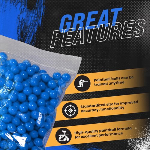 3Skull .43 Caliber Paintballs - Premium Blue Ammo for Umarex T4E Paintball Pistols