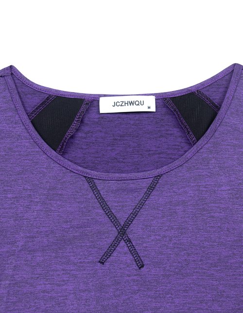 Workout Tanks for Women Loose Fit Juniors Summer Casual Activewear U Neck Sleeveless Swing Tunic Tops Moisture Wicking Sports Working Out T Shirts Yoga Free with Prime Purple M
