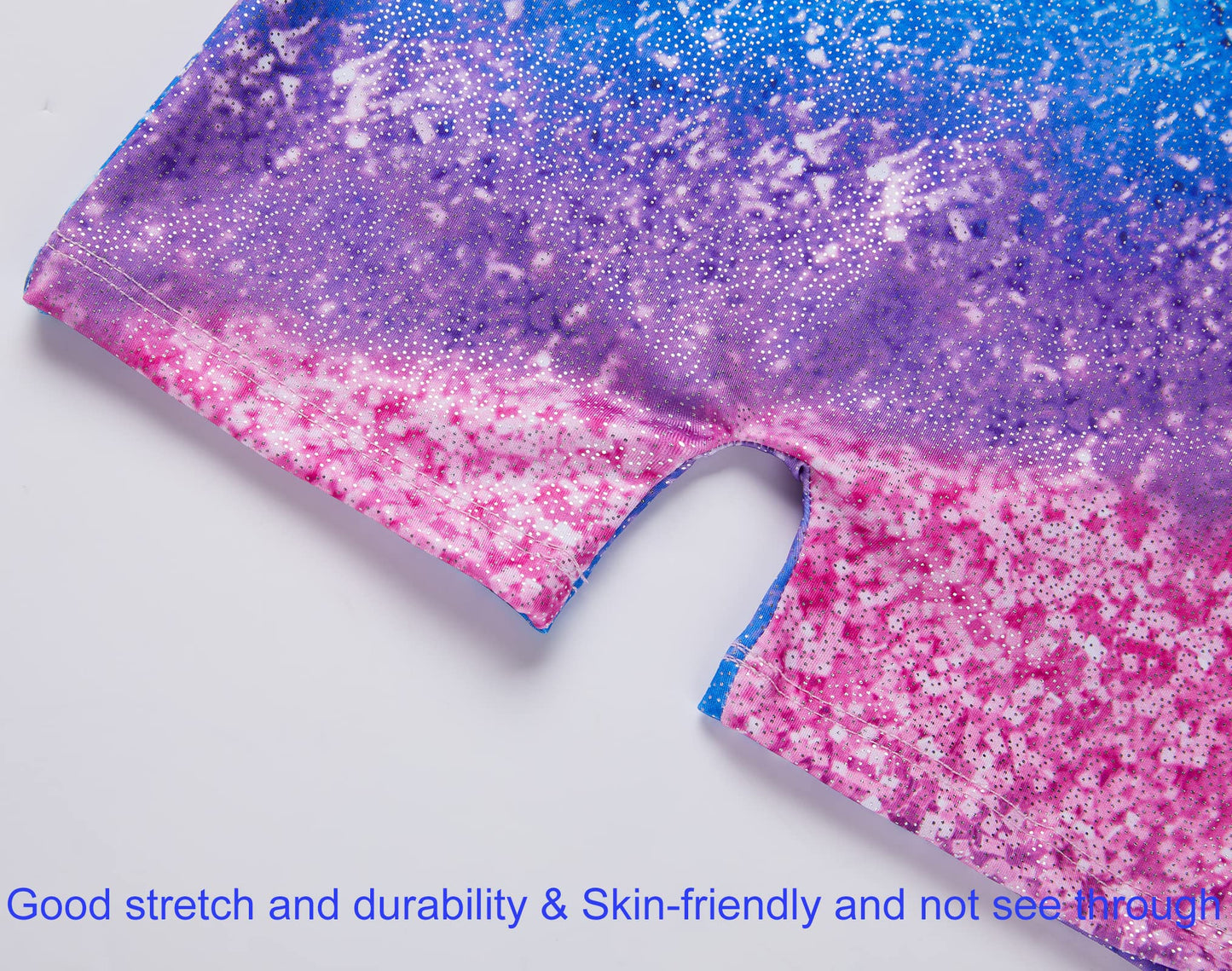 Domusgo Girls Gymnastics Leotards Size 3t 4t Shiny 3D Prints Sleeveless Gradient Stripe Biketard with Shorts