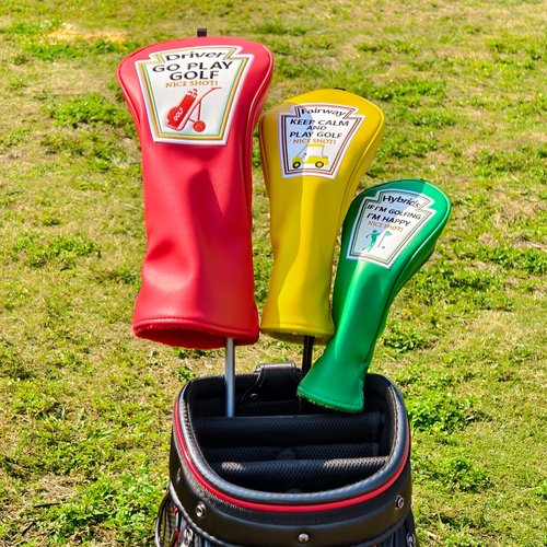 Craftsman Golf Funny Golf Club Head Covers, Driver 3 5 Wood Fairway Hybrids Headcover, 3 Pieces Deign Snug Fits