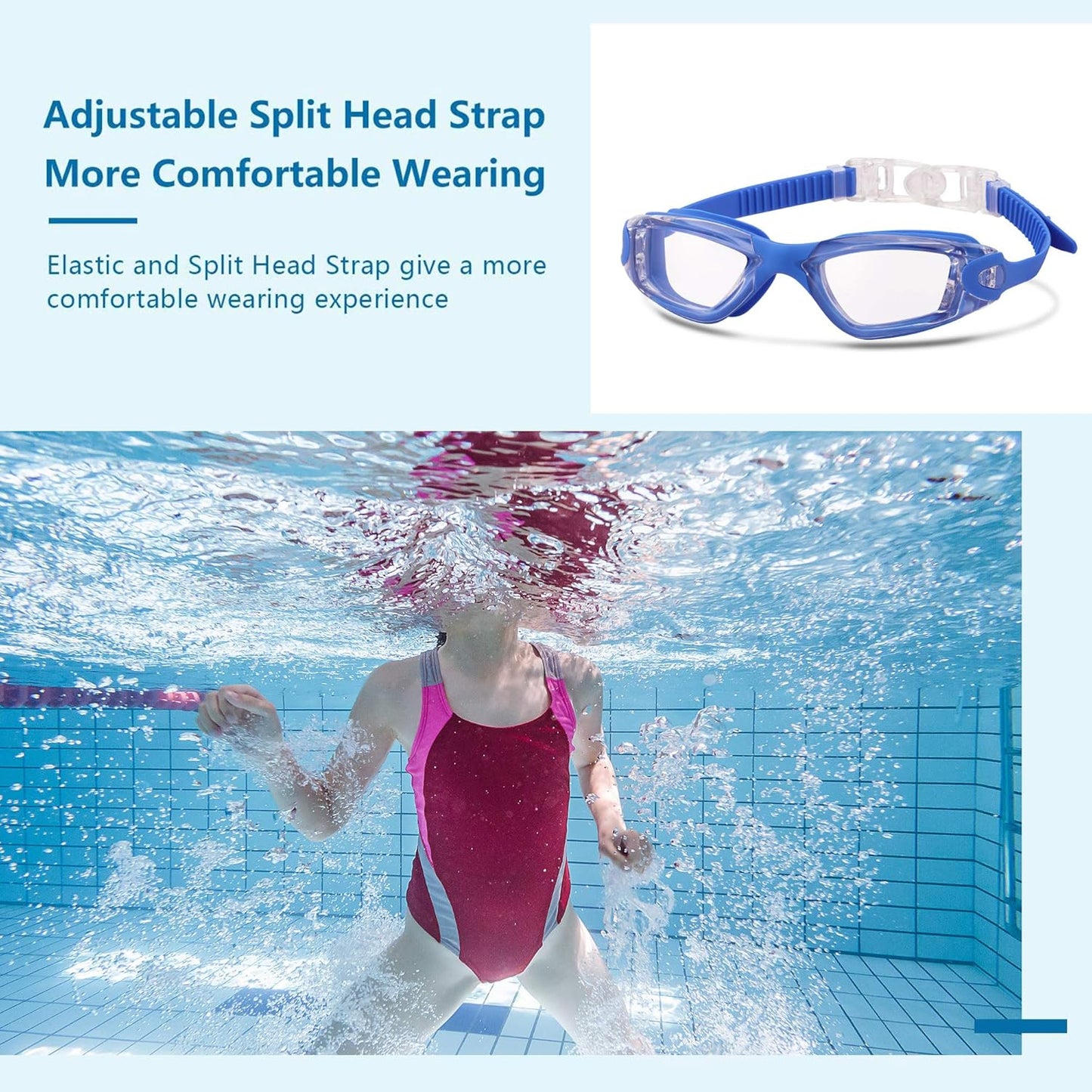 Skiennix Kids Swim Goggles - UV Protection, Anti-Fog, Leak-Proof | 4 Pack for Ages 6-14