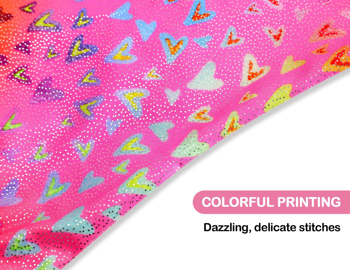 Domusgo Gymnastics Leotards for Girls 4t 5t Pink Neon Heart Sparkly One Piece Tumbling Outfits