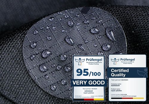 aZengear Repair Patches for Down Jackets - Waterproof, Self-Adhesive Nylon Fabric (11 Pieces, Dark Grey)