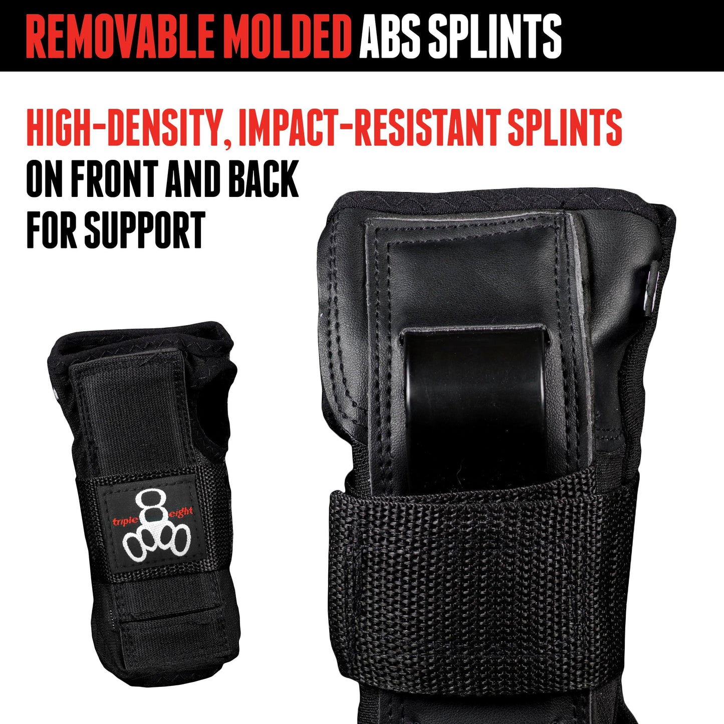Triple 8 Saver Series Wristsaver II - Slide On Wrist Guard (Black, Large)