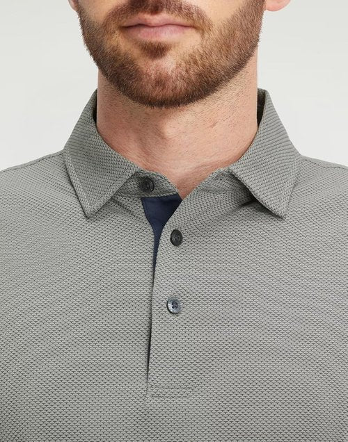 M MAELREG Men's Polo Shirt - Short Sleeve Performance Stretch Dry Fit Golf Polo in Jacquard Design