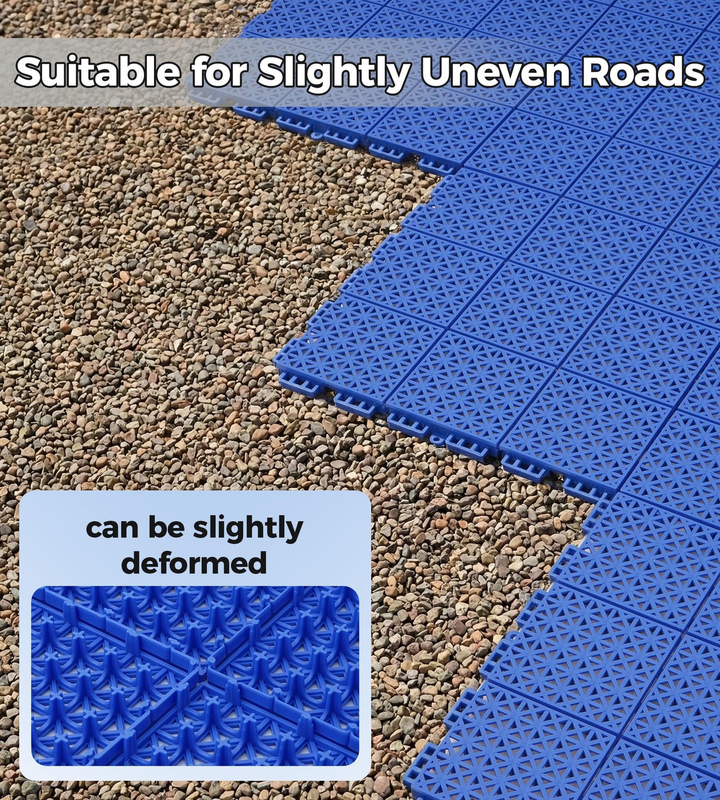jxgzyy 20 PCS Basketball Court Tiles, Non Slip Outdoor Sport Court Tiles, 5/8 Inch Thick for Tennis Court Patio Porch Playground, 13.38" x 13.38", Blue