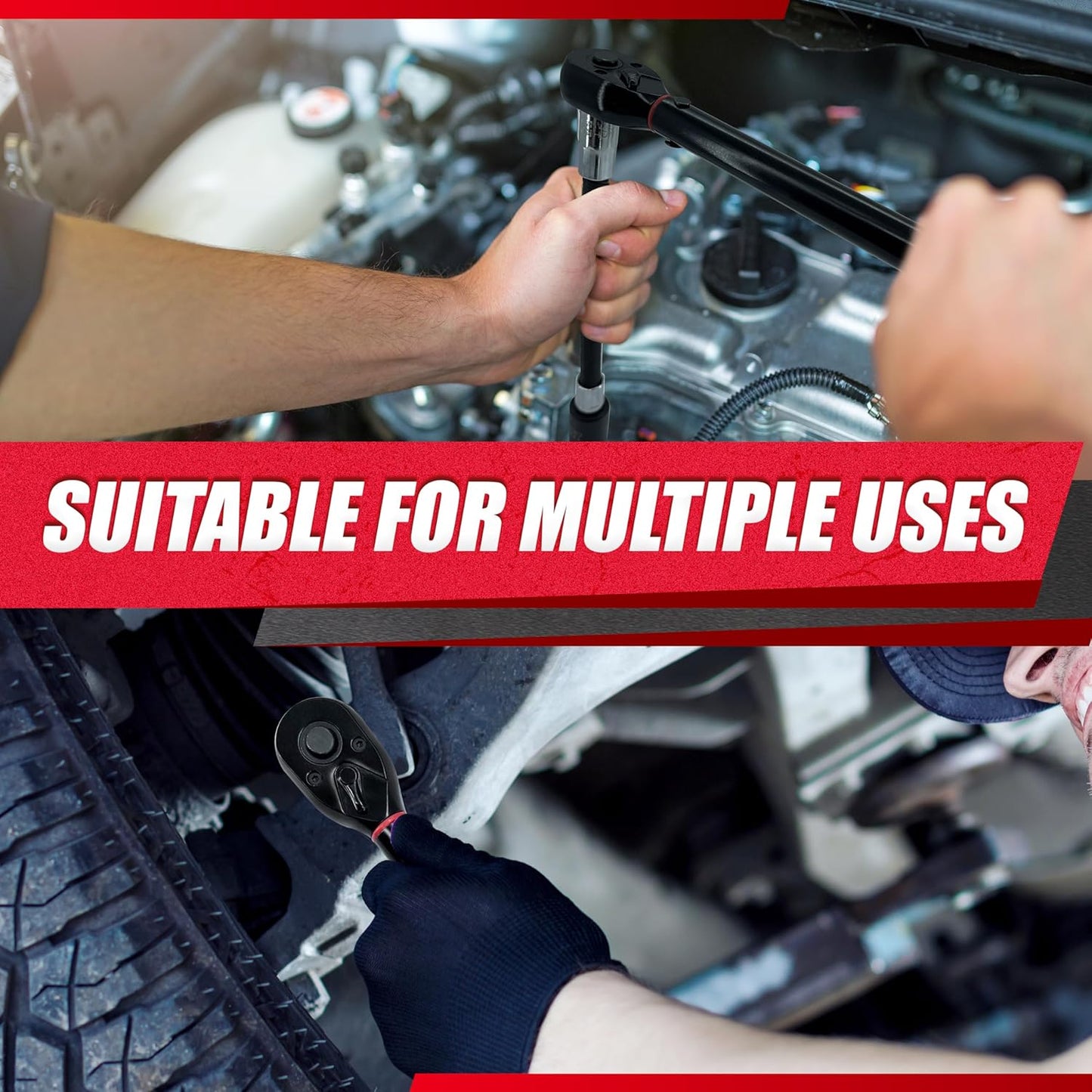 29-Piece Deep Impact Socket Set with Extensions | SAE & Metric Cr-V Steel