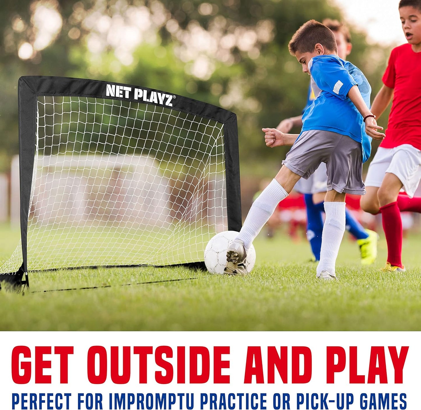 NET Playz Portable Training Soccer Goal - Easy Fold-Up Design, 4ft x 3ft Size for Kids