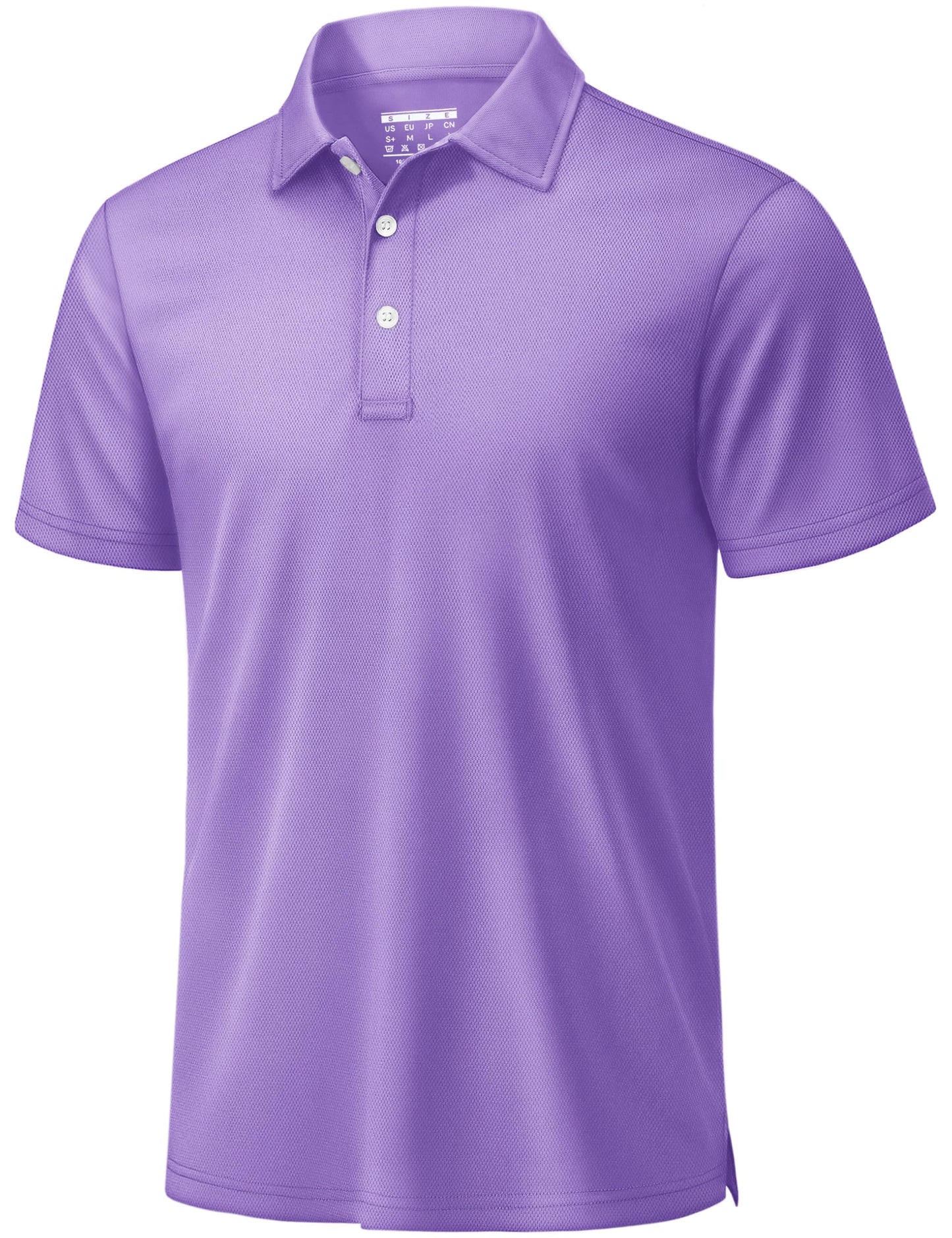 TACVASEN Mens Golf Shirt Dry Fit Mens Polo Shirts Short Sleeve Performance Golf Polos for Men with Collar Work Shirts Light Purple, 3XL